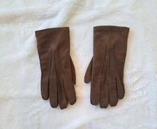 YVES SAINT LAURENT Nubuck Leather Dress Gloves Size 8.5 Wool Angora Blend