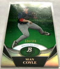 2011 Bowman Platinum Baseball Sean Coyle Boston Red Sox Green Refractor #d 599
