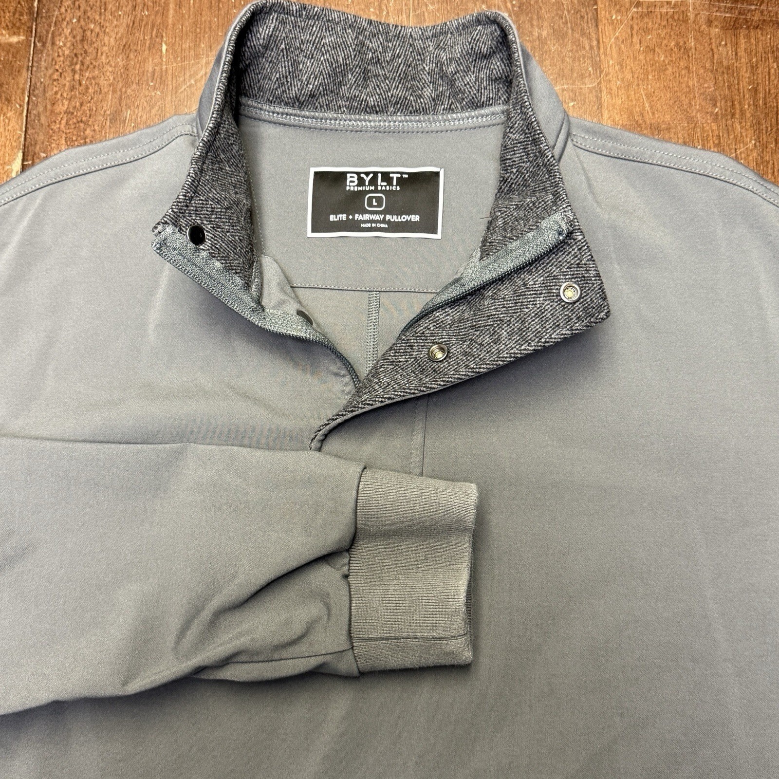 BYLT Elite Fairway Pullover Mens Large Gray Quarter 1/4 Zip Golf Jacket Athletic