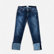 Hudson Women's Jeans 26" Crop Muse Skinny 5" Cuff Low Rise Blue retail $189