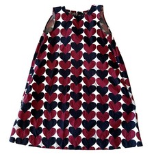 Marimekko Uniqlo Kids Dress 7-8 Heart Print Sleeveless Shift Elastic Neckline
