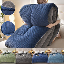 Off  Season Deal Sherpa Fleece Reversible Blanket All  Season Soft Comforter Home