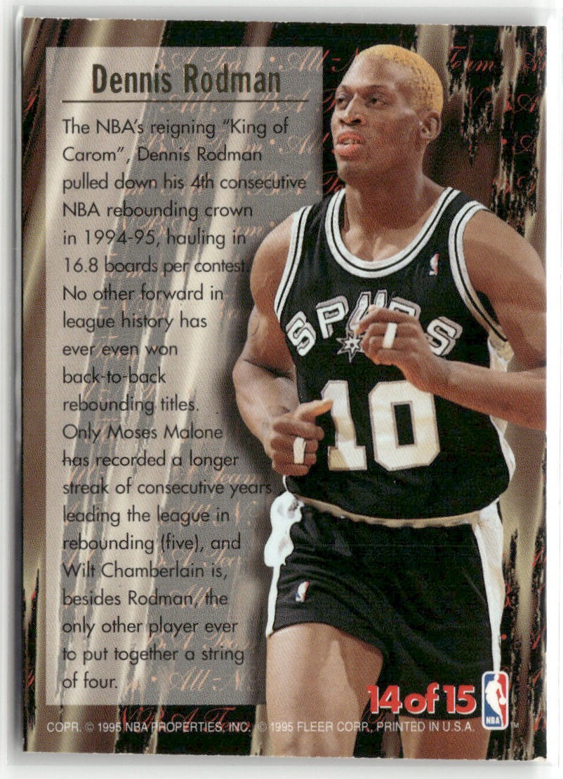 1995-96 ULTRA #14 DENNIS RODMAN ALL-NBA GOLD MEDALLION SAN ANTONIO