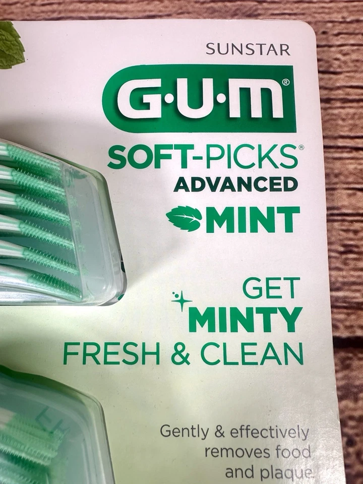Goma Soft-Picks Advanced Mint, hilo dental para el cuidado, palillos de dientes, 180ct con 3 estuches Foto 4 de 4