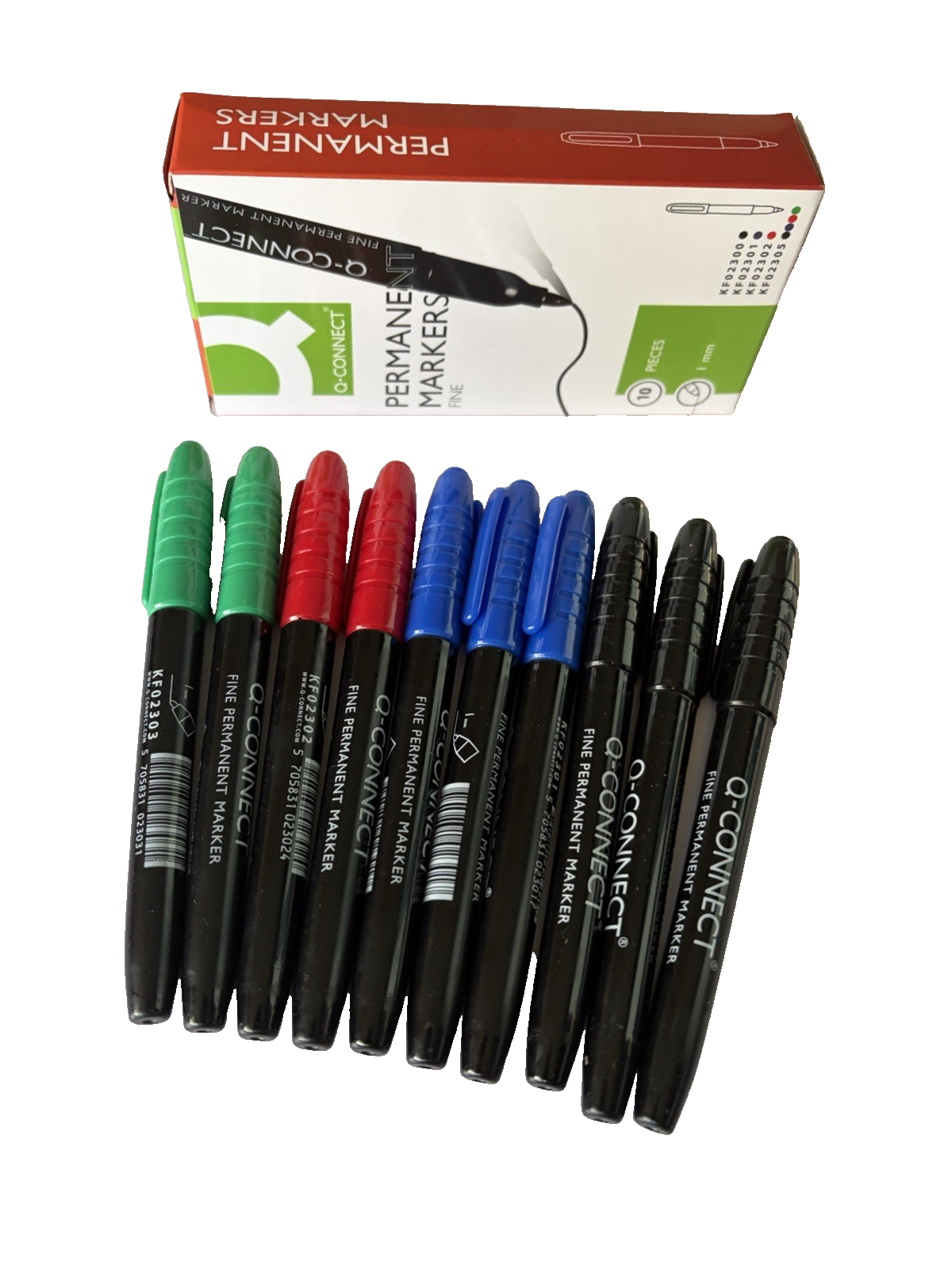 Q-Connect Permanent Marker Bullet Tip Fine Assorted Pack of 10 KF02305 - Image 2