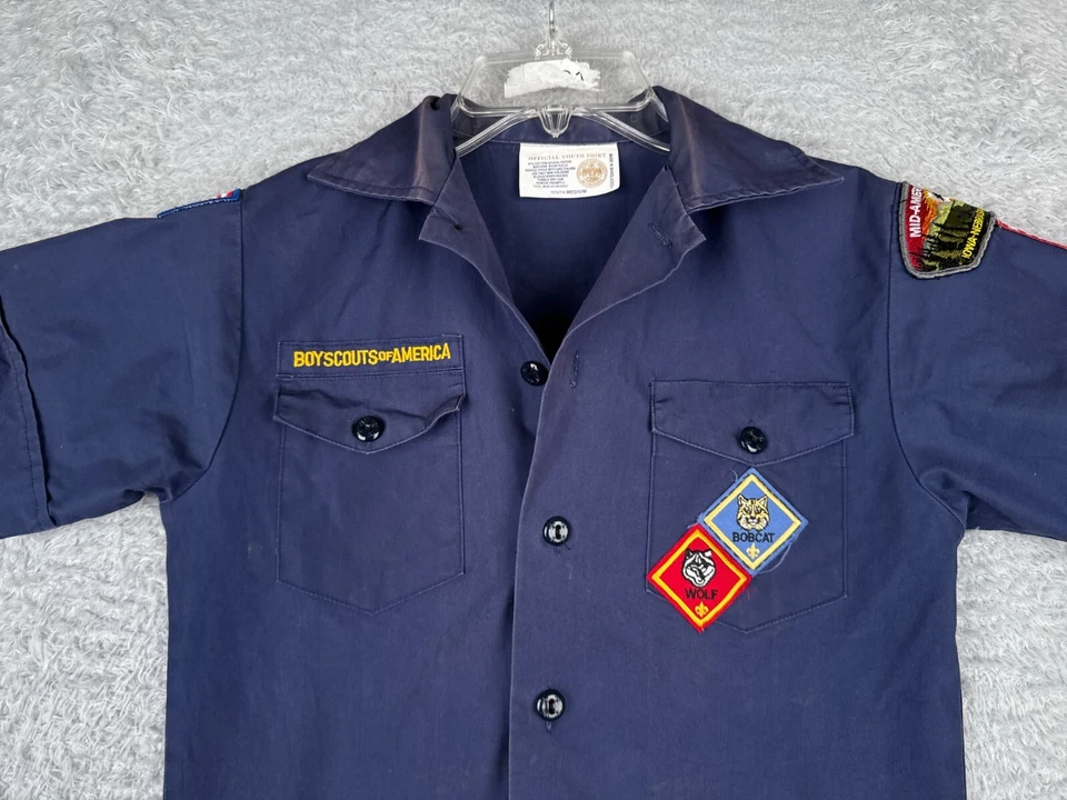 Boy Scouts of America Shirt Youth Medium Blue Short Sleeve Utah Button Up - Image 4 of 4