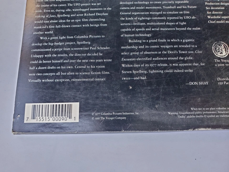 CLOSE ENCOUNTERS OF THE THIRD KIND  (Criterion Laserdisc, 1991) 125A 2 disc set - Image 3 of 4