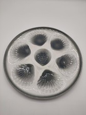 1 Vintage French Majolica White Gray Oyster Shells Plate 9.5" Moulin des Loups