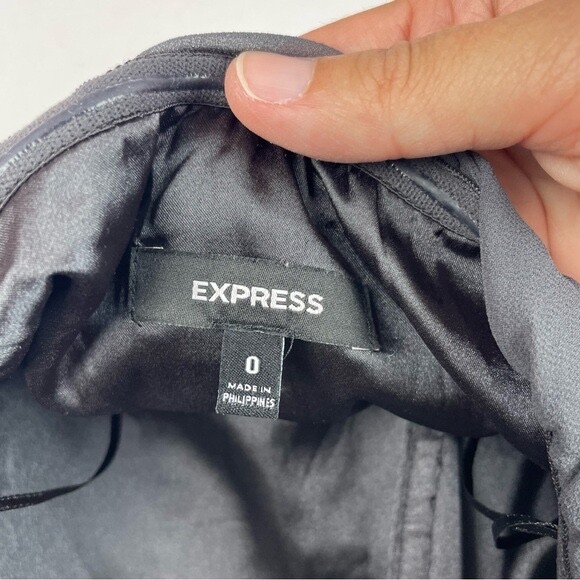 Express Solid Black Gray Sweetheart Mini Dress Wo… - image 2