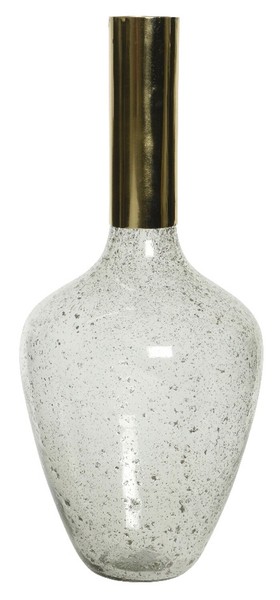 Vase Blumenvase Tischvase Glasvase Glas Transparent Goldgelb H 48 Cm-image