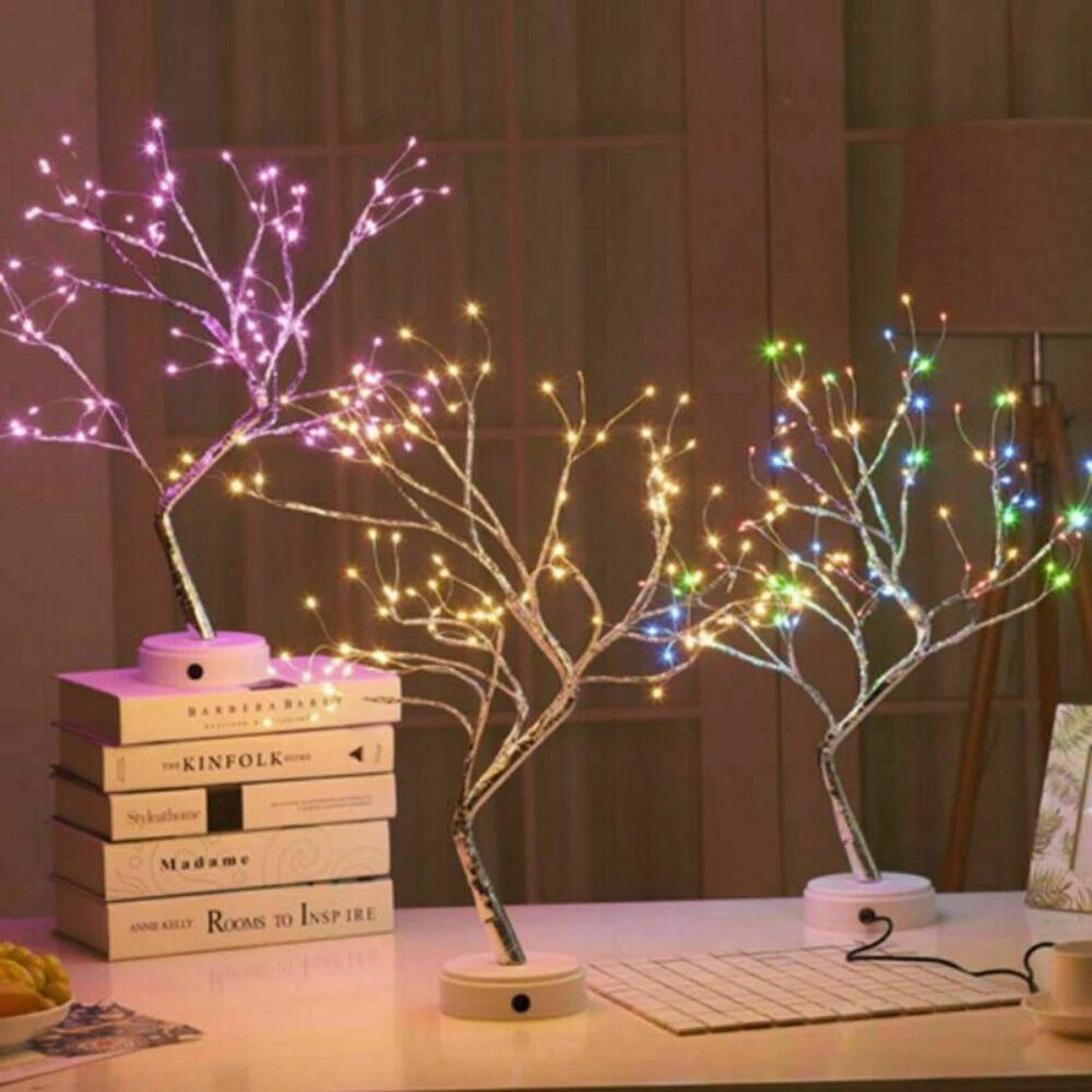 108 LED Twig Tree Lights Light Up Birch Bonsai Tree Table Lamp