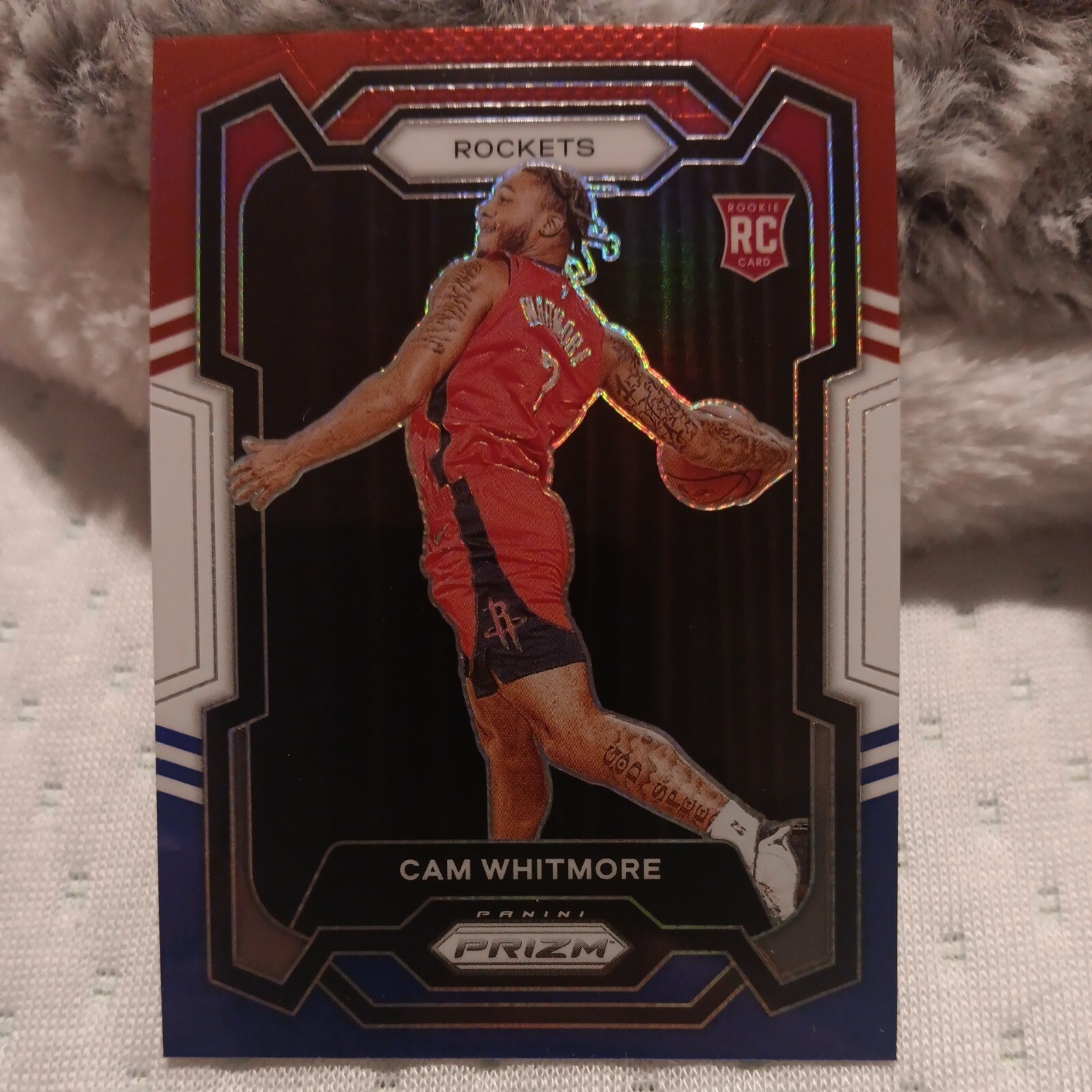 2023-24 PANINI PRIZM CAM WHITMORE RED WHITE BLUE PRIZM ROOKIE RC #129 Card