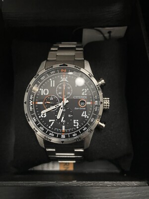 Citizen Eco-Drive Men's Chronograph GMT Date Silver Watch 43MM CA0790-59E