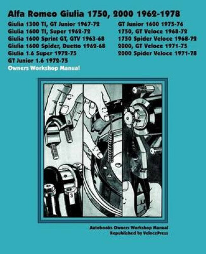 Alfa Romeo Giulia 1750, 2000 1962-1978 Owners Workshop Manual: 2000 by Autobooks