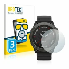 Garmin fenix 6X Pro, 3x BROTECT® AirGlass® MATTE Tempered Glass Screen Protector