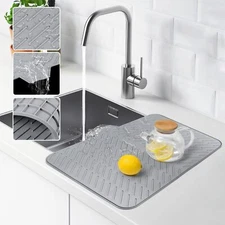 Silicone Draining Board Mat Dish Drying Mat Folding Black Gray Pad Drainer Mat