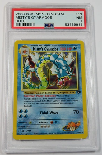 PSA 7 NM POKEMON 13/132 | 2000 Misty's Gyarados HOLO - Gym Challenges #31462L