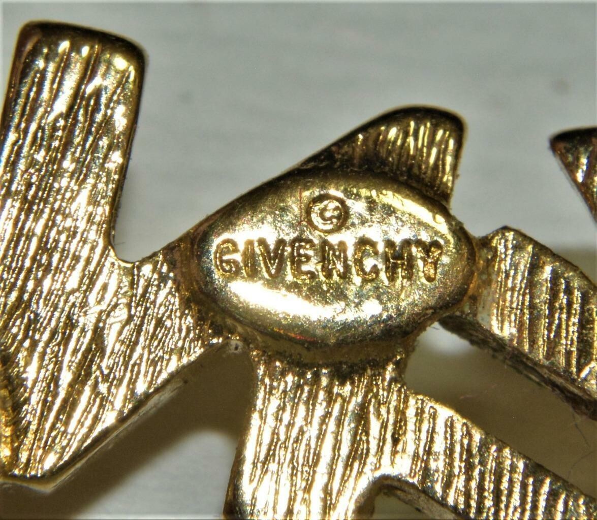 Authentic GIVENCHY Gold tone Polished Letters "GI… - image 3
