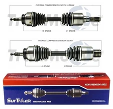 SurTrack Pair Set of 2 Front CV Axle Shafts For Lincoln Navigator Ford F-150 4WD