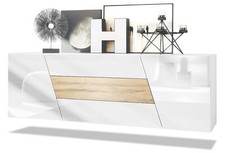 Sideboard Kommode Anrichte Schrank Houston hängend Weiß matt - Hochglanz