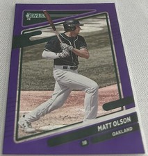 2021 Panini Donruss Baseball Matt Olson Oakland Athletics Holo Purple #122