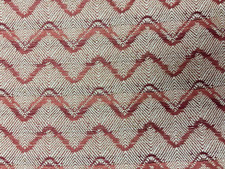 Large Piece of Chevron Upholstery Fabric in Red Beige