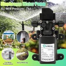 12V Water Pump Pressure Diaphragm Self Priming 130PSI 6L/Min RV Caravan Boat 72W