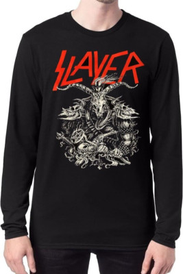 SLAYER WARRIOR  Metal Band Men's Black Long Sleeve Shirt