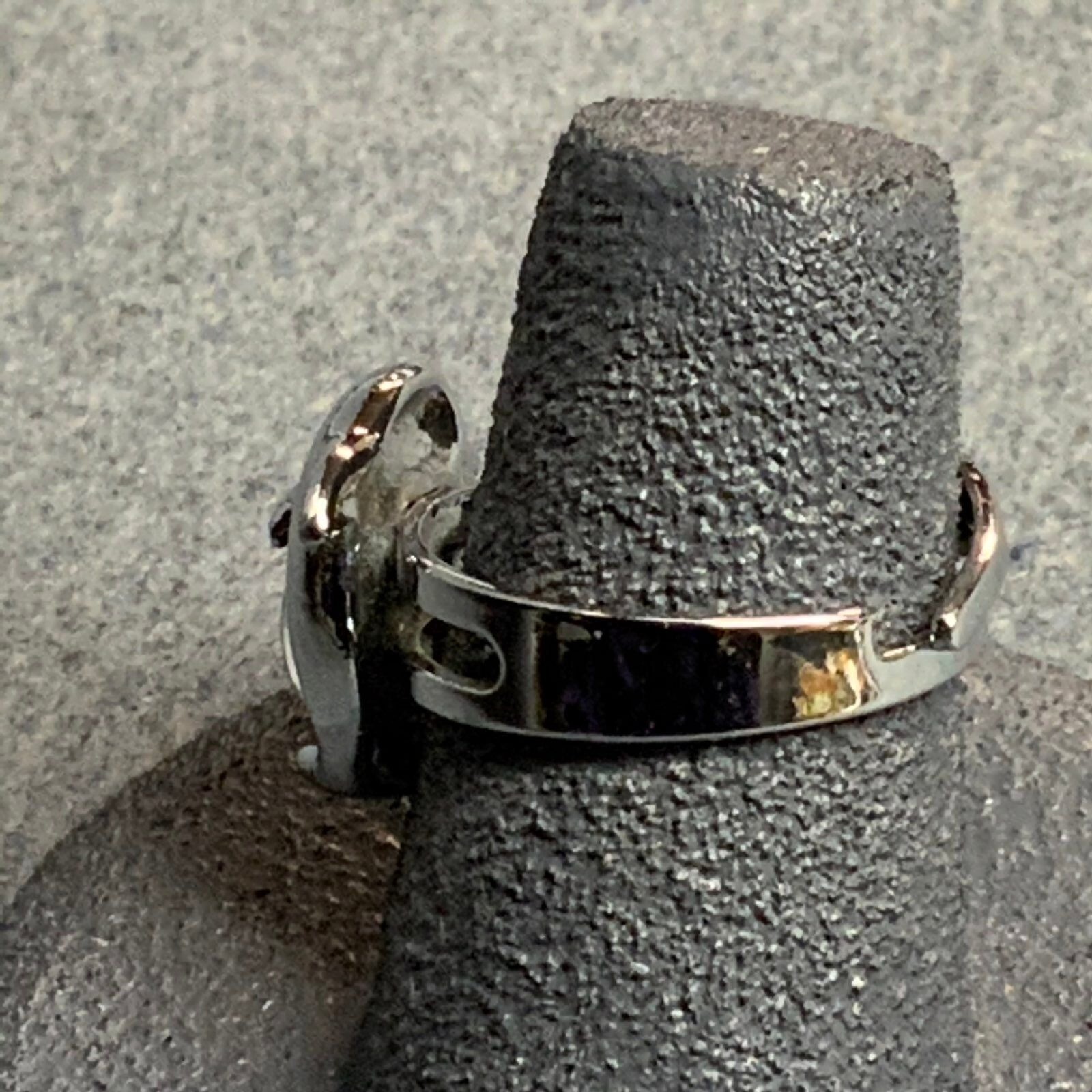 Adjustable Dolphin Ring 6 & Up Silver Brown Trans… - image 3