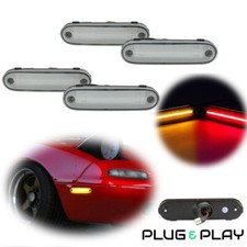 For 1990-2005 Mazda Miata Mx-5 Clear Front Rear Led Side Marker Signal Light Set