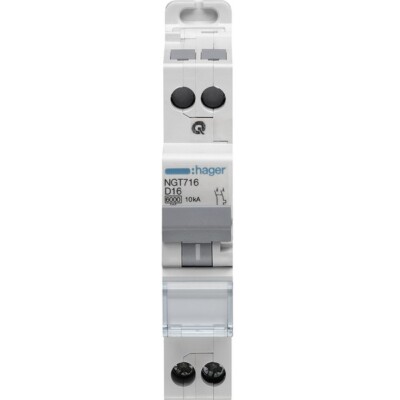 HAGER lot de 2 Disjoncteurs 10A 1P+N courbe C 6/10kA 2 modules NFN710