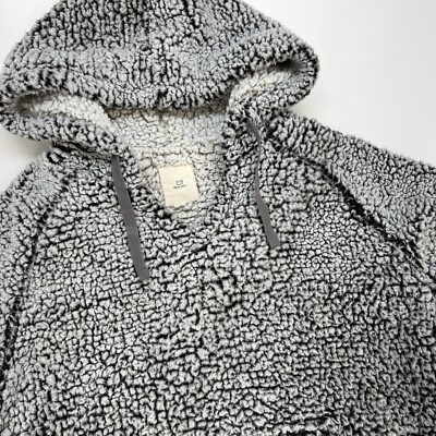 Thread + Supply Sherpa Hoody Pullover Poly/Rayon Women s M Frosted Charcoal
