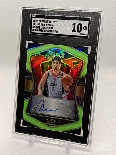 Rookie DENI AVDIJA /99 AUTO RC 2020-21 Panini Select Neon Green Prizm SGC 10 GM - Picture 5 of 11
