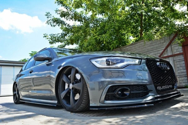 CUP Seitenschweller Ansatz Schwarz FüR Audi A6 4G C7 S-Line S6 Leisten Schweller-image