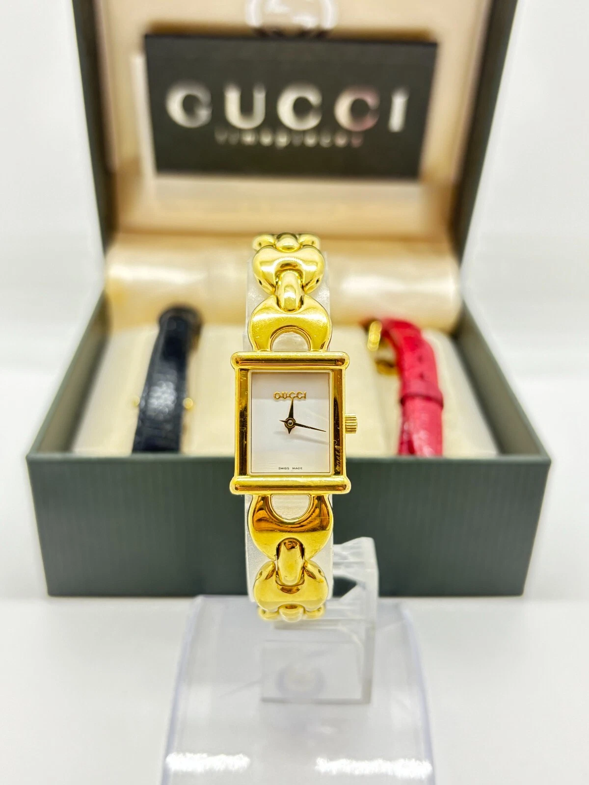 [Presque comme neuve avec boite] Montre GUCCI 1800L 16mm Ceinture Change Femme Occasion Fonctionne F/S
