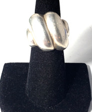 Vintage Sterling Silver MEXICO Big Chunky MODERNIST Dome Band Ring Lot Sz  7.75