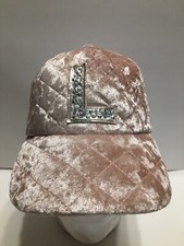 Justice Quilted Pink One Size OS Fun Initial L Bejeweled Initial Adjustable hat