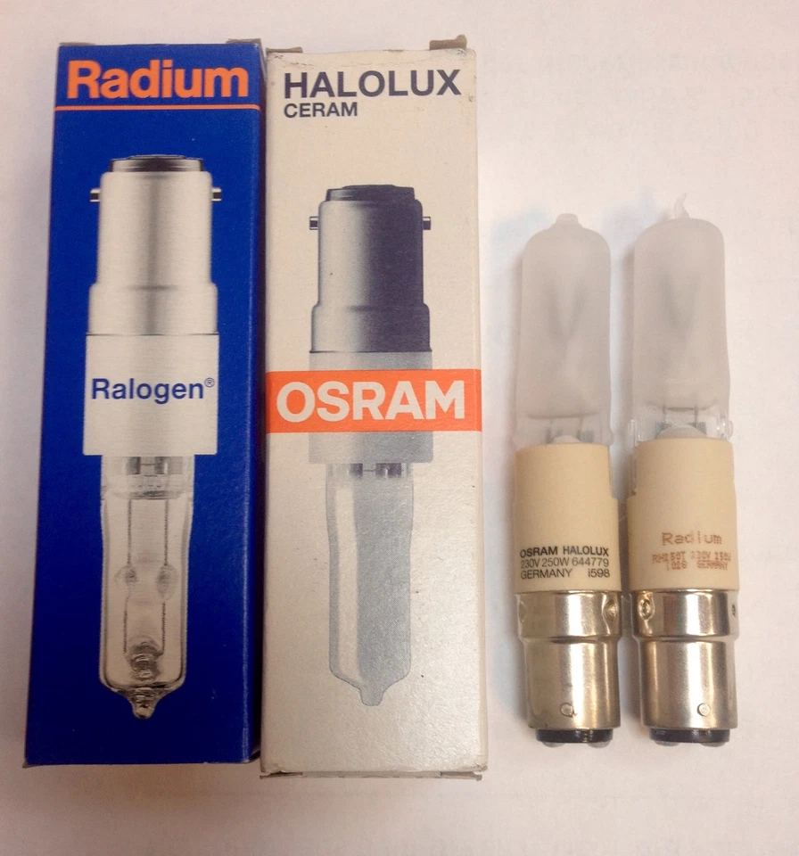 OSRAM /RADIUM Halolux Ceram Halogenlampe B15d 250W MATT !!! 64479  4210 LUMEN !! - Bild 2 von 4