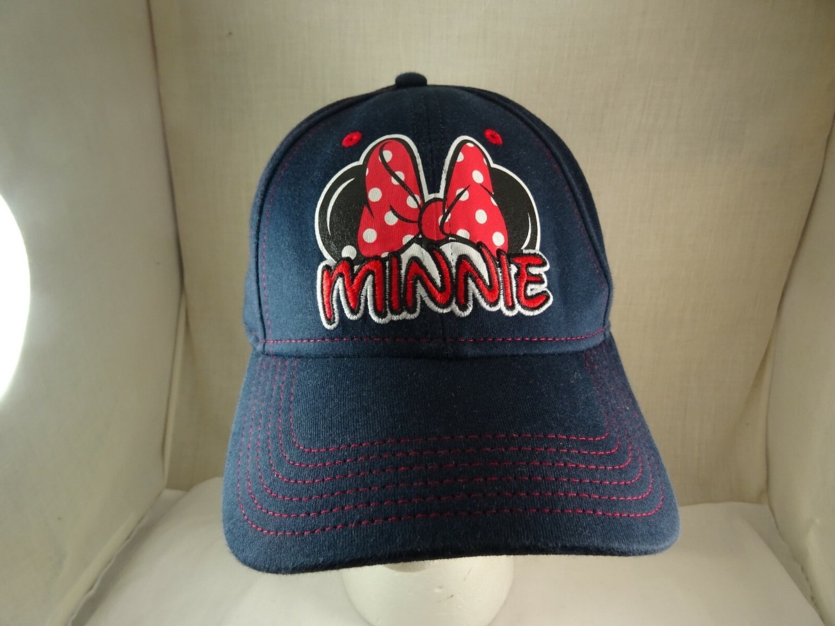Disney Minnie Mouse Red Polka Dot Bow Baseball Hat Adult 