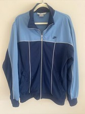 Vintage Blue On Blue Full Zip Nike Track Jacket Size M EUC