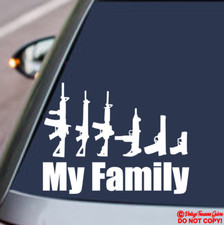 My Family Assault Rifle Handgun Guns Car Window Bumper Wall Vinyl Decal Sticker My Family Assault Rifle Handgun Guns Car Window Bumper Wall Vinyl Decal Sticker