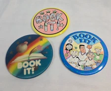 Vtg Pizza Hut Book It pins,1990,1992,1995- 3 pins