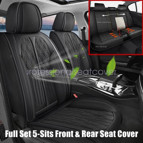 Car 5-Seat Covers For Jeep Grand Cherokee 11-2021 Leather Full Set Cushion - Picture 3 of 18