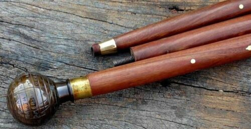 Solid brass Indian globe head handle vintage styl… - image 4