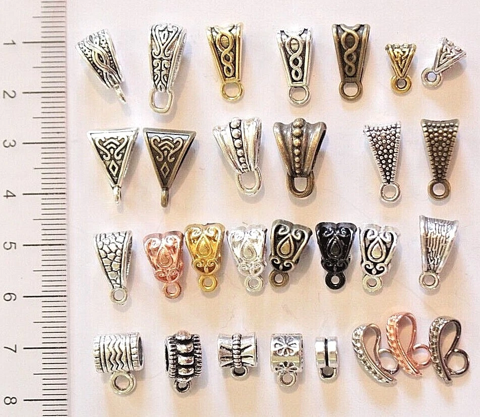 Gold pinch bails for hotsell pendants