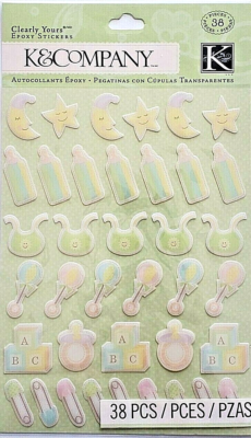 K&Y♡ K&COMPANY Animal Tales Clearly Yours BABY ICON Epoxy Stickers - 38