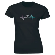 Colorful Volleyball Heartbeat Women's T-Shirt Cute Sports Game Tee