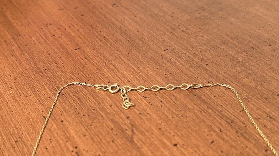 Colar feito à mão estilo olho mau azul-branco em corrente de ouro 17,5 pol. - Imagem 3 de 3