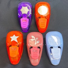 EK Success Whale 3.5 Paper Punch Star Leaf Circle Feather Snowflake - Lot of 5