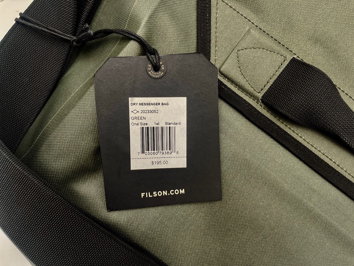 Filson Sportsman Dry Messenger Bag Green Shoulder Strap Waterproof